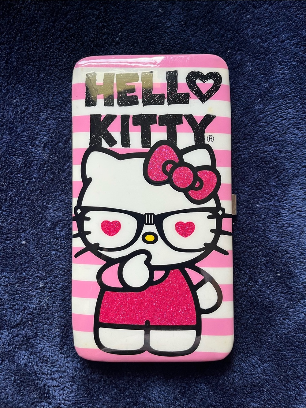 Hello Kitty Pink & WhiteGlitter Wallet with Bow